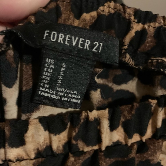 Forever 21 brown leopard strapless romper NWOT M - Picture 7 of 9